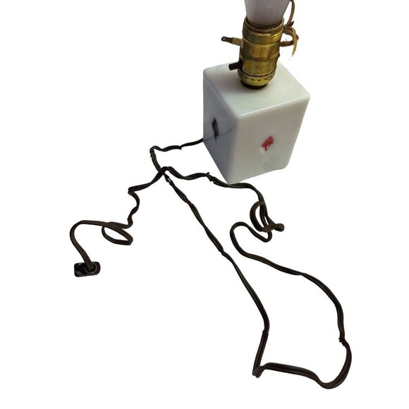 1930s Ceramic Houze Glass Co. Playing Card Lamp Milk Glass - Picture 7 of 7